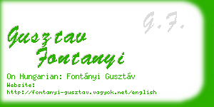 gusztav fontanyi business card